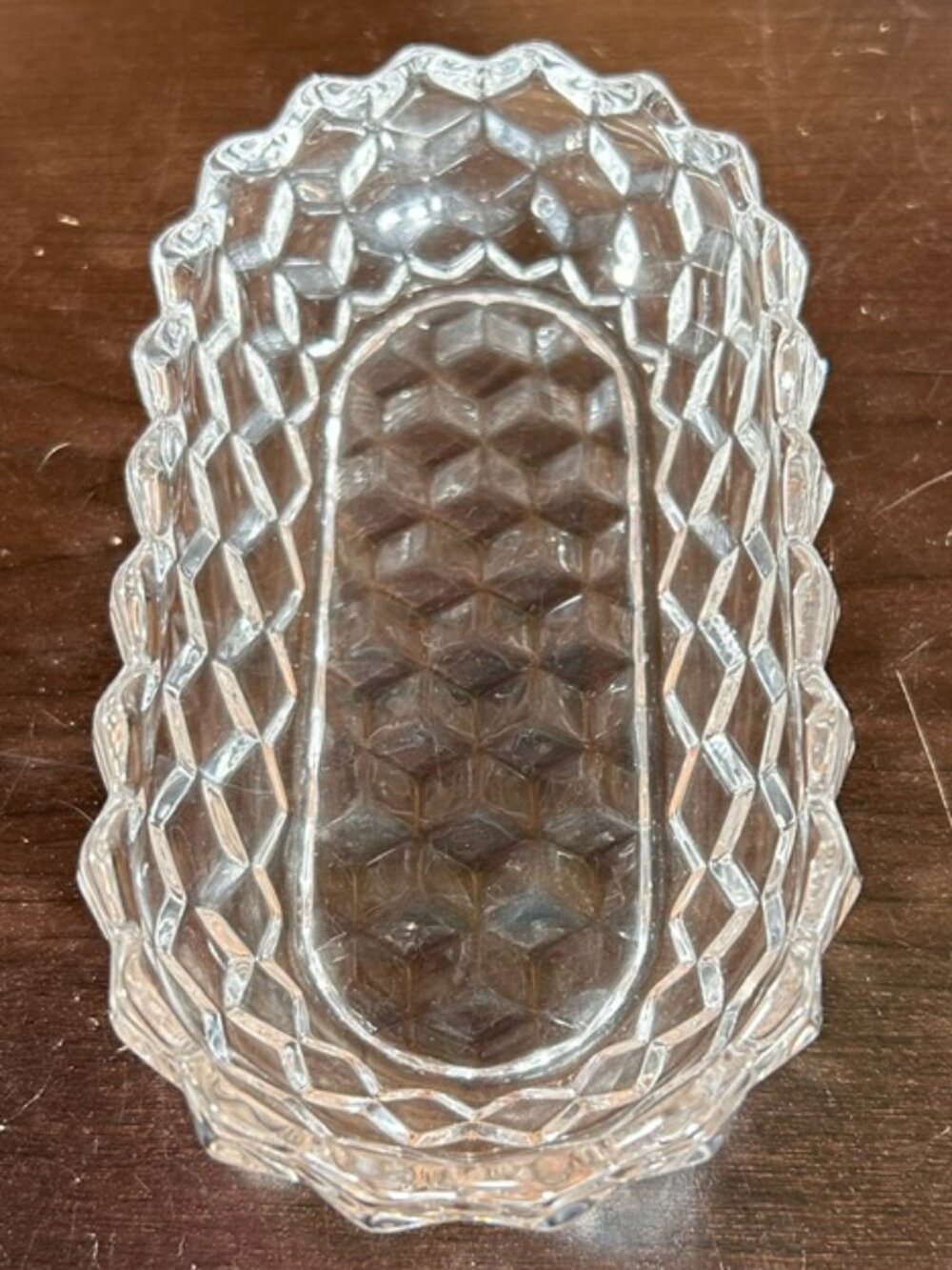 Fostoria American Clear Glass Oval 3.5" x 6" Relish Pickle Dish Vintage